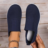 Breathable Knit Wedges Sneakers Woman Spring Autumn Slip On Platform Sport Sneakers Woman Plus Size Thick Sole Walking Shoes