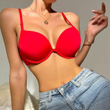 Women's Sexy Minimalist And Charmingand Lingerie Seductive Lace Patchwork Gathers Underwear Push Up Bra A2162