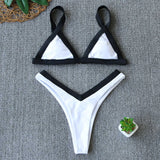 Sexy Micro Bikini Women's Triangle Bikini Set Two Piece Swimsuit Color Block Swimwear Summer Female Beachwear 2025 Bathing Suit
