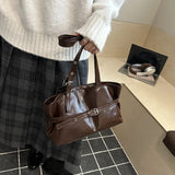 Winter Style Women's Retro Minimalist Tote Shoulder Bag 2025 Autumn Large Capacity Commuting Top-Handle Hand Bags for Women