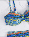 2026 Strappy Drawstring High Waist Bikini Women Stripe Swimwear Female Sexy Swimsuit Bather Bathing Swimming Swim Suit Beachwear