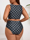 2026 Large Plus Big Size Swimsuit Women Sporty Bikinis High Waist Neck Swimwear Female Bathers Bathing Swimming Swim Suit 5XL