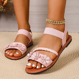 Women's Sandals  New Summer Casual Open-toed Women's Flats Fashion Floral Design Casual Comfortable Women's Sandals