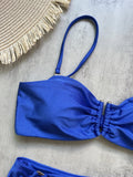 Shiny Sparkling U Shaped Female Swimsuit High Waist Bikini Women Swimwear Two-pieces Bikini Set Pool Bathing Suit Swim Beachwear
