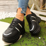 Chunky Platform Sports Sneakers Women Fashion Lace Up Thick Bottom Vulcanized Shoes Woman Plus Size 42 Non Slip Sport Shoes