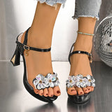 Luxury Rhinestone Decor High Heels Sandals Women Fashion Ankle Buckle Platform Gold Sandals Woman Party Wedding Shoes Size 41