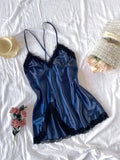 V-neck Lace Camisole Nightgown Hot Backless Sexy Women Sleepwear Short Silk Sleep Shirts Elegant Pajamas Lingerie Night Dress