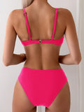 2025 U-wire Bikini Women Sexy Strappy Swimwear Female Solid Swimsuit Bathers Bathing Swimming Swim Suit Beachwear