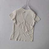 Women's Quick Drying Hollow out Back Sports T-Shirt Yoga Suit Top Short Sleeve Fitness Cover up