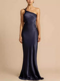 Spring Summer Slim Off Shoulder Evening Dresses Women Solid Color Slant Collar Backless Package Hip Bodycon Party Dress Female