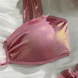 U Shaped Glitter Sparkling Shiny Bikini Female Swimsuit Two-Pieces Bikini Set Women Swimwear Brazilian Bathing Suit Bather V7564