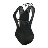S - XL Deep V Neck Knit Fish Net Mesh Women Swimwear One Piece Swimsuit Female Monokini Backless Bather Bathing Suit Swim V7832
