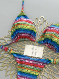 Letters Print Colorful Micro Mini Thong Bikini 2026 Women Swimwear Female Swimsuit Two-pieces Bikini Set Bathing Suit Swim Lady