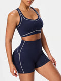 2pcs/sets Yoga Sport T-shirts Shorts Set Sportswear Woman Gym Seamless Workout Vest Shorts Leggings Activewear Women's Tracksuit