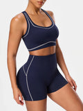 2pcs/sets Yoga Sport T-shirts Shorts Set Sportswear Woman Gym Seamless Workout Vest Shorts Leggings Activewear Women's Tracksuit