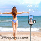 BSLIUFANG Monopod Remote Shutter Fill Light for iPhone Samsung Xiaomi Phone Holder Mini Tripod Wireless Bluetooth Selfie Stick