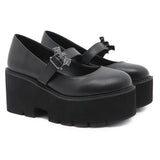 Spring Autumn Chunky Heel Vintage Lolita Shoes Women Platform Shoes Mary Jane Buckle Strap School Shoes For Girls Blackty7