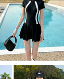 One Piece Swimsuit Skirt Style Plus Size Slimming and Belly Covering Style Hot Spring Bikini Swimsuit for Women
