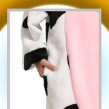 Halloween Christmas Cartoon Cow Kigurumi Unicorn Pajama Slipper Jumpsuit Women's Cute Zipper Hooded Sleepwear Onesies Winter