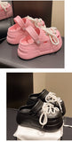 2025 Women Platform Slippers DIY Lace-up Leisure Clogs Summer Garden Shoes Thick Sole Female Home Beach Slides Street Sandals