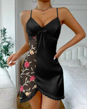 Toucheart Sexy Lingerie Suit Hot Girl Suspender Lace Backless Perspective Sexy Clothes Home Nightgown for Women Women's Lingerie