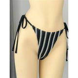 2026 New Striped Bikini Women Swimwear Female Swimsuit High Cut Leg Padded Bather Bathing Suit Swim Two-pieces Bikini set K8071