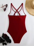 2026 Sexy Strappy Swimsuit One Piece Solid Swimwear Women Bathers Bathing Swimming Swim Suit Female Summer Beachwear