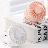 Solar Powered Portable Clip-On Fan Mini Fan Low Noise 3 Adjustable Wind Speeds USB Charging Multi-Functional Clip-On Fan
