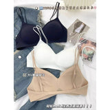 Deep Plunge Lingerie Cross Back Straps Summer Invisible Bralette Thin Cup, Adjustable U Back Support Balconette Bra Cool Comfort