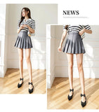 White Women Pleated Skirts Summer High Waist Zipper Girls Dancing JK Mini Skirts Black Fashion Student A Line Faldas 2024