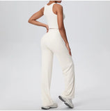 2PCS Yoga Set Women Tracksuit Nude Feeling Workout Sets Gym Clothes Push Up Fitness Running Sportswear Sport Straight tank suit