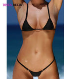 DEKA Brazilian Cotton Mini Micro Bikini Set Women Extreme Triangle Swimsuit Bathing Beachwear Sunbath Erotic Lingerie Underwear
