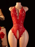 Transparent Lingerie For Women Super Hot Erotic Underwear Sex Pajamas Crotchless Pornographic Lace Teddies Bodysuit Sexy Outfit