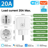 TNCE TUYA Smart Plug WiFi or Zigbee3.0 Socket EU 16/20A With Power Monitor Timing Function Voice Control Works Alexa Google Home