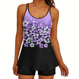 2026 Printed Tankini High Waist Strappy Swimsuit Women Two Pieces Swimwear Female Bathers Swimming Bathing Swimming Swim Suit