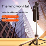 Roreta 360° rotation 1.7M Selfie Stick Wireless Stand with Light Bluetooth Remote Extendable Tripod for iPhone Live Streaming