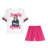 2026 Summer Pajamas Ladies Cartoon Set Sweet Home Clothes Set Three-Piece Set Can Be Passed Out