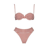 Striped 3Pcs Bikinis Sexy Women Swimsuits Female Push Up Swimwear Micro Bikini Set Bathingsuit Swim Suit Beachwear Print Biquini