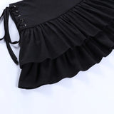 Streetwear Mall Goth Skirt Women Harajuku Y2k E-girl High Waist Bandage Mini Skirt Dark Gothic Punk Emo Alt Club Wear