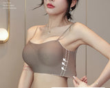 MOYISU Low Back Bra Small Chest -Thickened Pads Convertible Straps Seamless Enhancer for Dresses Elegant Exposed Shoulder Design