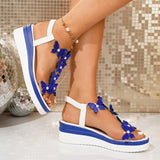 Summer 2026 Women's High Heels Sandals Wedges Shoes Woman Lightweight Elastic Band Rhinestone Butterfly Platform Sandals Women