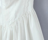 Foridol Bowknot Back Lace Up White Dress Women Sleeveless Lace Decor Summer Short Dress Elegant A-line Party Sundress 2025 New