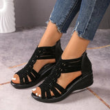2026 Summer New Style Women's Sandals With Diamond Embellishments Medium High Top Basketball Shoes Rubber Sole Casual Shoes