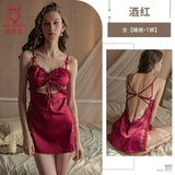 TJ large size sexy suspender skirt women's home nightgown