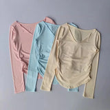 Women's yoga sports long sleeved, autumn and winter high-end slim fit small V-neck sports top fitness long sleeved T-shirt