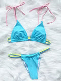 Sexy Mini Micro Thong Neon Bikini Women Brazilian Swimwear Female Swimsuit Two-pieces Bikini set High Cut Bathing Suit Swim Lady