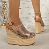 Platforms Sandals Women  Wedges High Heel  Sandals Summer Pointed Toe Fashion Shoes