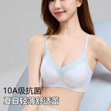 10A Antibacterial Cooling Bra for Small Chest, Summer Breathable Bralette, Wireless No Show, Anti-Sagging & Comfort Wear MOYISU