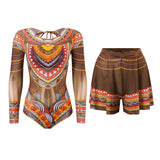 2025 Long Sleeve Sheer Sun Protection One-Piece Set Swimsuit Women Sexy Rash Guard Swimwear Bodysuit Beachwear With Cover up