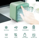 Portable Air Conditioner Fan USB Desktop Fan Rechargeable Mini Air Humidifier Cooler Table Cooling Mist Fan for Office Home